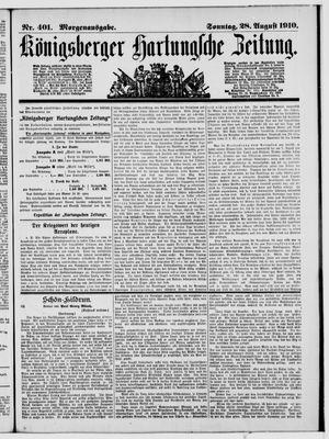 Königsberger Hartungsche Zeitung vom 28.08.1910
