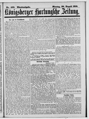 Königsberger Hartungsche Zeitung vom 29.08.1910