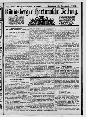 Königsberger Hartungsche Zeitung vom 13.09.1910