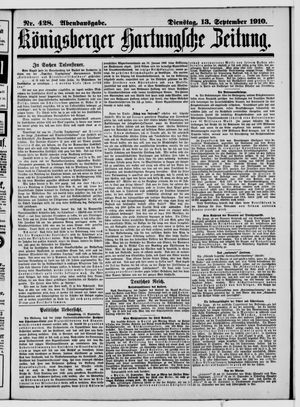 Königsberger Hartungsche Zeitung vom 13.09.1910