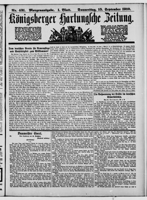 Königsberger Hartungsche Zeitung vom 15.09.1910