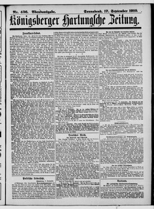 Königsberger Hartungsche Zeitung vom 17.09.1910