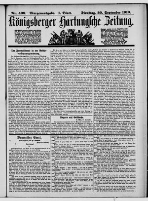 Königsberger Hartungsche Zeitung vom 20.09.1910