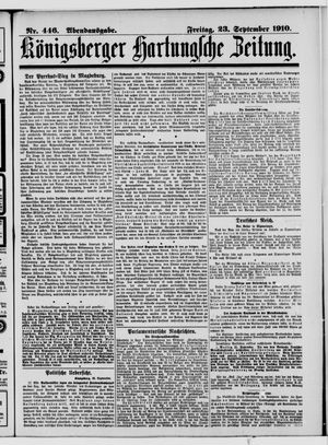Königsberger Hartungsche Zeitung vom 23.09.1910