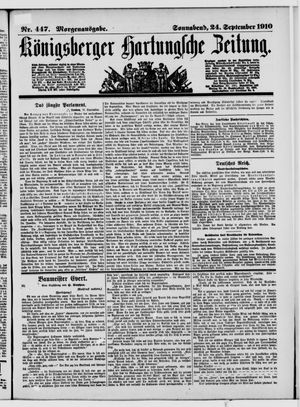 Königsberger Hartungsche Zeitung vom 24.09.1910