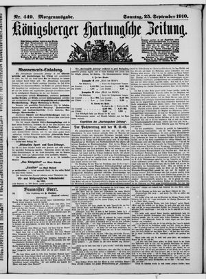 Königsberger Hartungsche Zeitung vom 25.09.1910