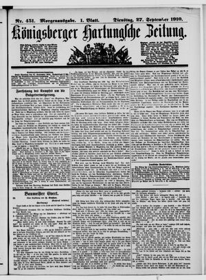 Königsberger Hartungsche Zeitung vom 27.09.1910