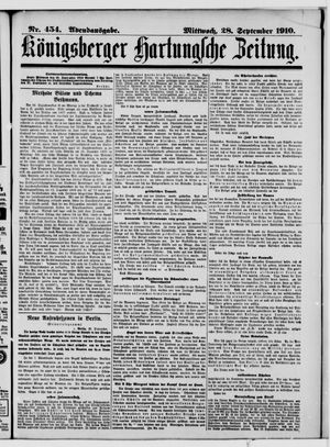 Königsberger Hartungsche Zeitung vom 28.09.1910