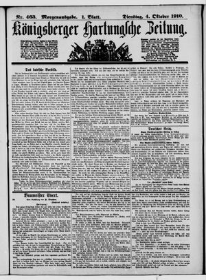 Königsberger Hartungsche Zeitung vom 04.10.1910