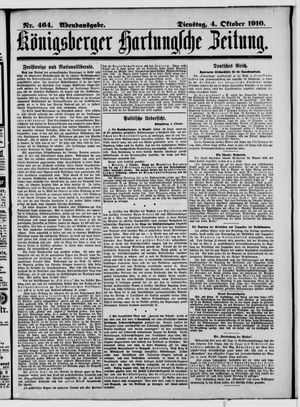 Königsberger Hartungsche Zeitung vom 04.10.1910
