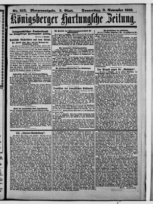 Königsberger Hartungsche Zeitung vom 03.11.1910