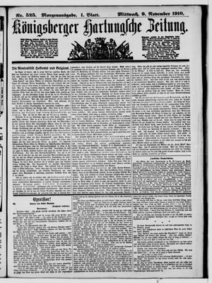Königsberger Hartungsche Zeitung vom 09.11.1910