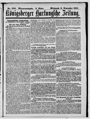 Königsberger Hartungsche Zeitung vom 09.11.1910