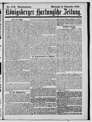 Königsberger Hartungsche Zeitung vom 09.11.1910