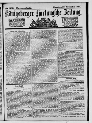Königsberger Hartungsche Zeitung vom 13.11.1910
