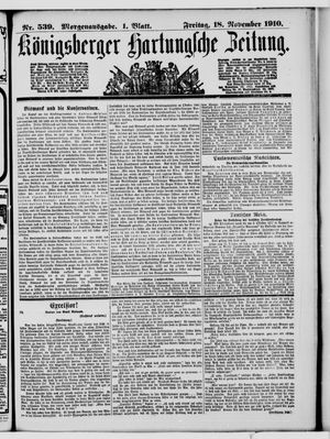 Königsberger Hartungsche Zeitung vom 18.11.1910