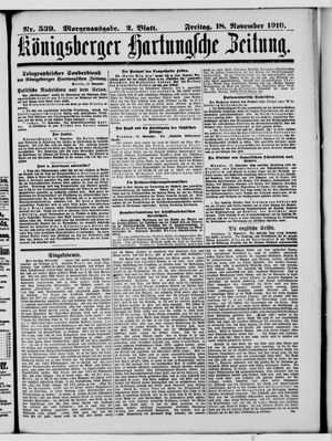 Königsberger Hartungsche Zeitung vom 18.11.1910