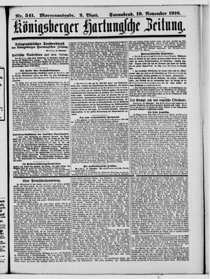 Königsberger Hartungsche Zeitung vom 19.11.1910