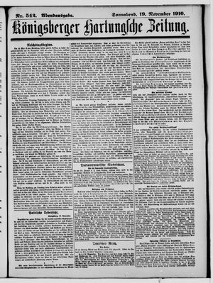 Königsberger Hartungsche Zeitung vom 19.11.1910