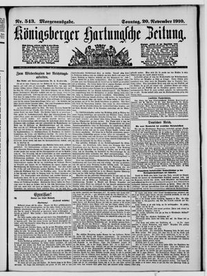 Königsberger Hartungsche Zeitung vom 20.11.1910