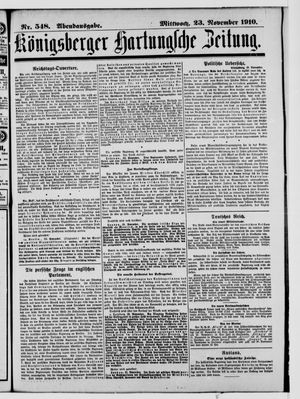 Königsberger Hartungsche Zeitung vom 23.11.1910