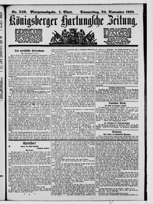 Königsberger Hartungsche Zeitung vom 24.11.1910