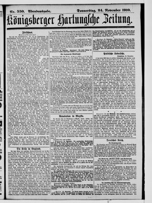 Königsberger Hartungsche Zeitung vom 24.11.1910