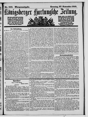 Königsberger Hartungsche Zeitung on Nov 27, 1910