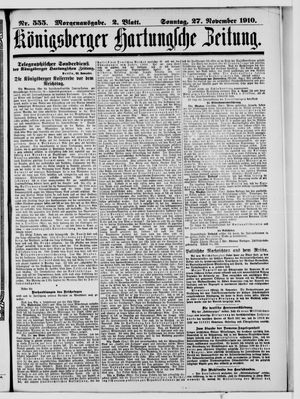 Königsberger Hartungsche Zeitung on Nov 27, 1910