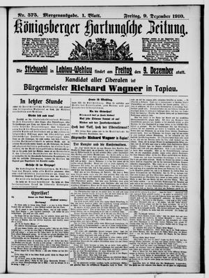 Königsberger Hartungsche Zeitung vom 09.12.1910