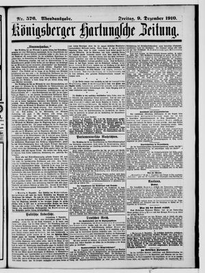Königsberger Hartungsche Zeitung vom 09.12.1910