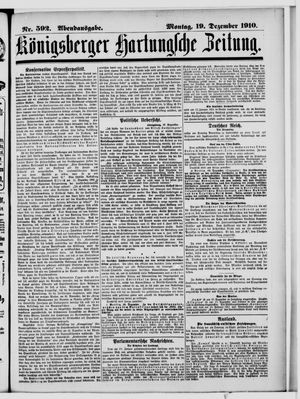 Königsberger Hartungsche Zeitung vom 19.12.1910