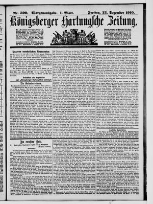 Königsberger Hartungsche Zeitung vom 23.12.1910