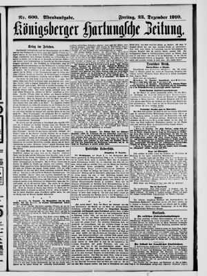 Königsberger Hartungsche Zeitung vom 23.12.1910