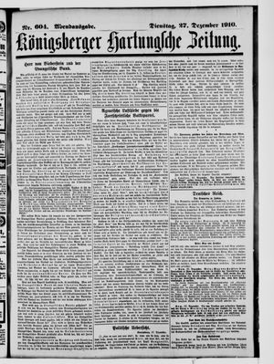 Königsberger Hartungsche Zeitung vom 27.12.1910