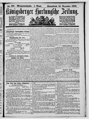 Königsberger Hartungsche Zeitung vom 31.12.1910