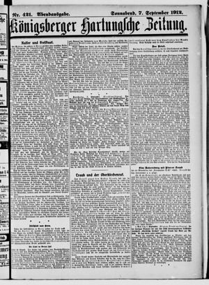 Königsberger Hartungsche Zeitung vom 07.09.1912