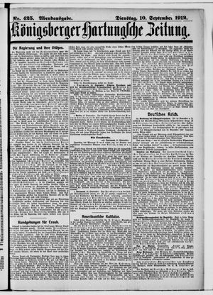 Königsberger Hartungsche Zeitung vom 10.09.1912