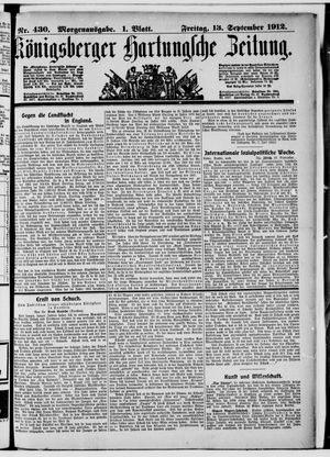 Königsberger Hartungsche Zeitung on Sep 13, 1912
