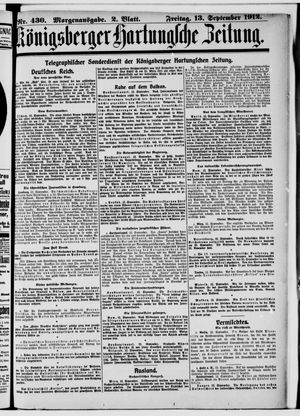 Königsberger Hartungsche Zeitung on Sep 13, 1912