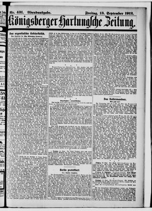 Königsberger Hartungsche Zeitung vom 13.09.1912
