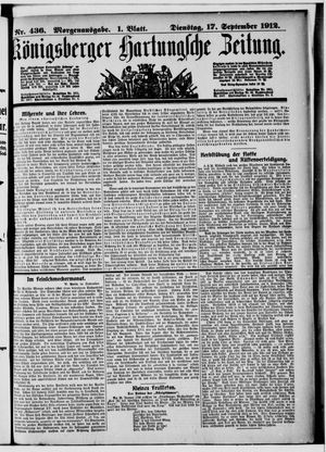Königsberger Hartungsche Zeitung vom 17.09.1912