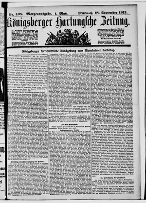 Königsberger Hartungsche Zeitung vom 18.09.1912