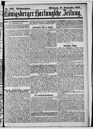 Königsberger Hartungsche Zeitung on Sep 18, 1912
