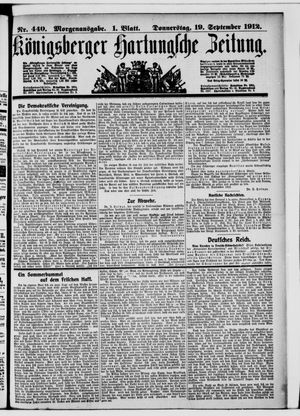 Königsberger Hartungsche Zeitung on Sep 19, 1912