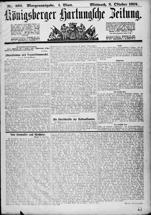 Königsberger Hartungsche Zeitung vom 02.10.1912