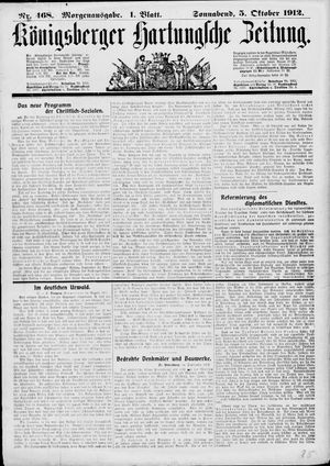 Königsberger Hartungsche Zeitung vom 05.10.1912