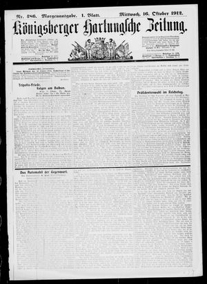 Königsberger Hartungsche Zeitung vom 16.10.1912