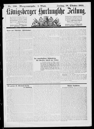 Königsberger Hartungsche Zeitung vom 18.10.1912