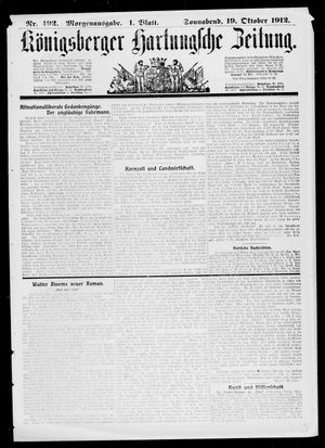 Königsberger Hartungsche Zeitung on Oct 19, 1912